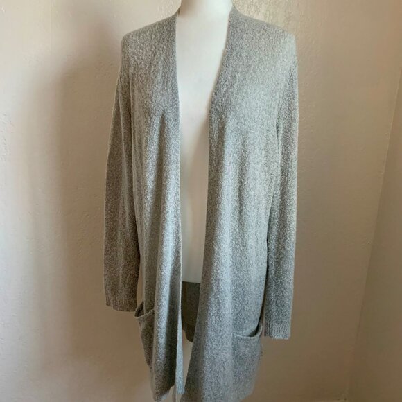 OLD NAVY Light Grey Long Open Front Cardigan With Pockets L - Picture 1 of 6